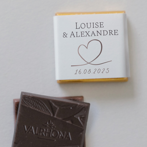Carré chocolat :univers de mariage Love à personnaliser
