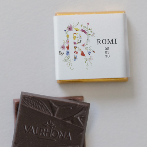 Carré chocolat :univers de mariage Luméa à personnaliser