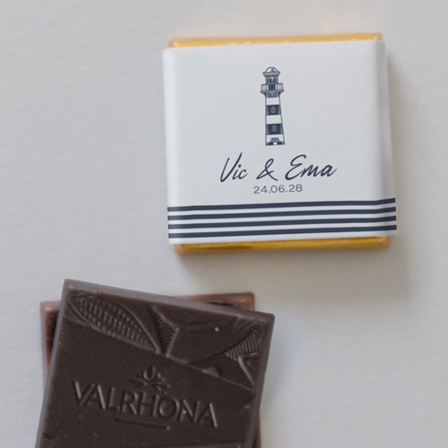 Carré chocolat :univers de mariage Marinel à personnaliser