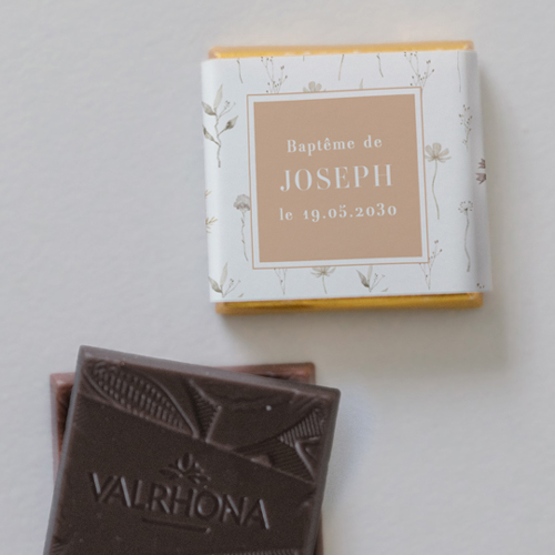Carré chocolat :univers de mariage Mérélia à personnaliser