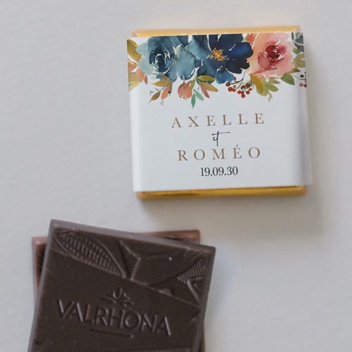 Carré chocolat :univers de mariage Nova à personnaliser