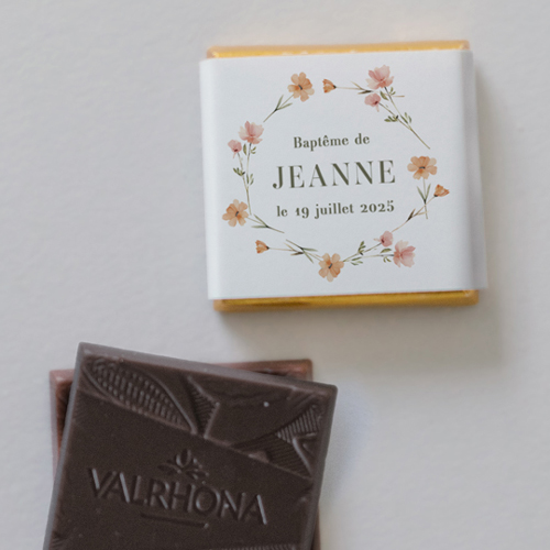 Carré chocolat :univers de mariage Nymélia à personnaliser