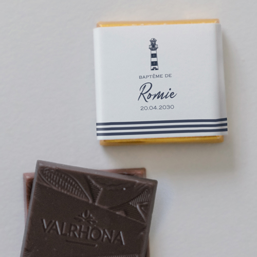 Carré chocolat :univers de mariage Oceana à personnaliser