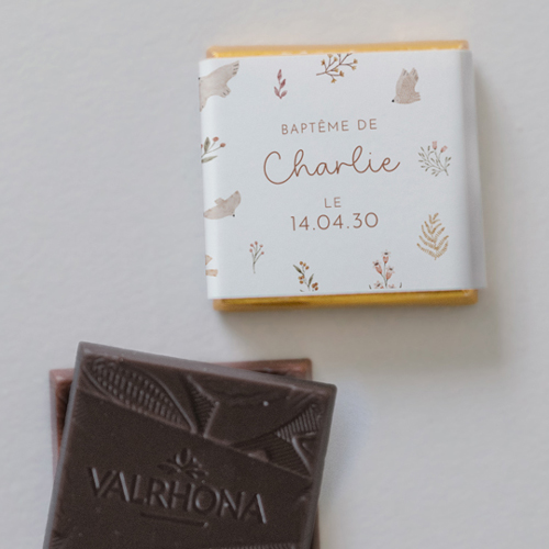 Carré chocolat :univers de mariage Oréliane à personnaliser