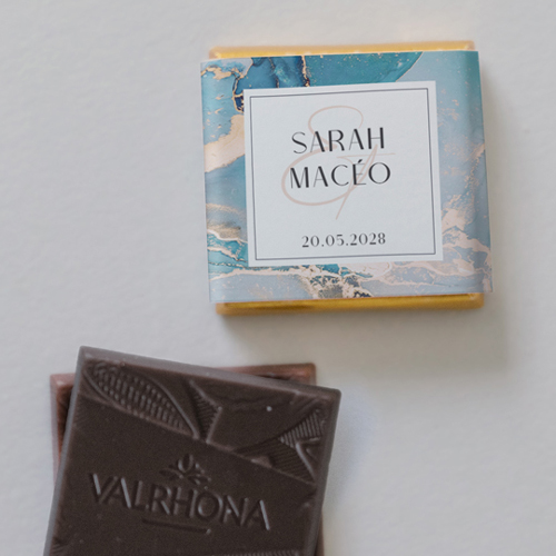 Carré chocolat :univers de mariage Orion à personnaliser