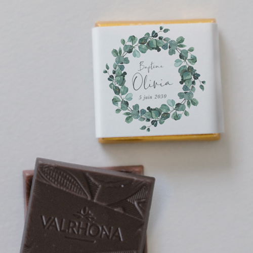 Carré chocolat :univers de mariage Oronelle à personnaliser