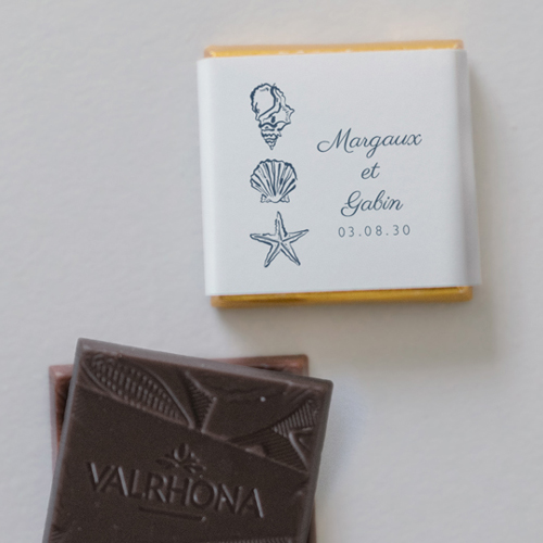 Carré chocolat :univers de mariage Paloma à personnaliser
