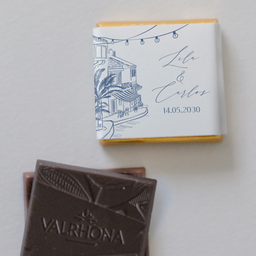 Carré chocolat :univers de mariage Solenza à personnaliser
