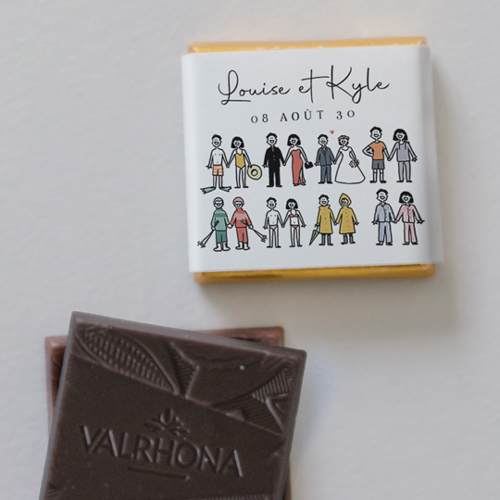 Carré chocolat :univers de mariage Tenues à personnaliser