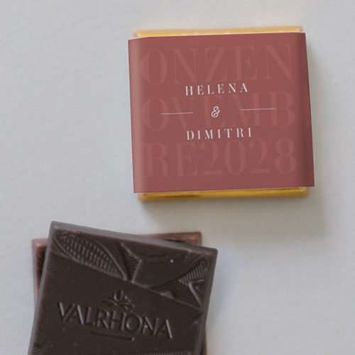 Carré chocolat :univers de mariage Terramor à personnaliser