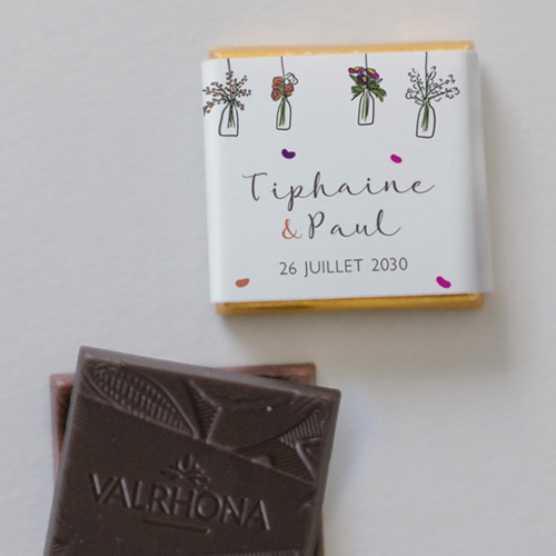 Carré chocolat :univers de mariage Vases suspendus à personnaliser
