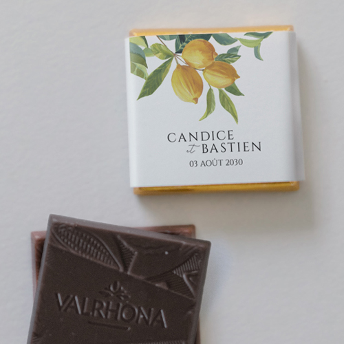 Carré chocolat :univers de mariage Zest à personnaliser