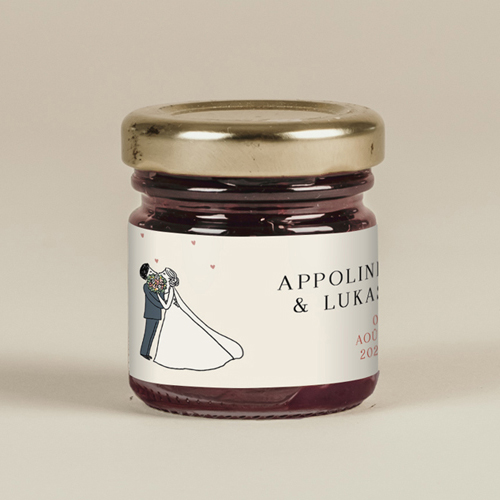 Confiture de mariage Bouquet de bisous à personnaliser