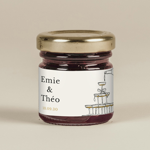 Confiture de mariage Champagne à personnaliser