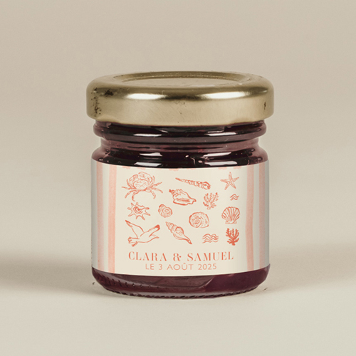 Confiture de mariage Coralia à personnaliser