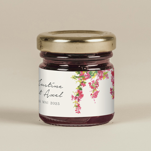 Confiture de mariage Fushia à personnaliser