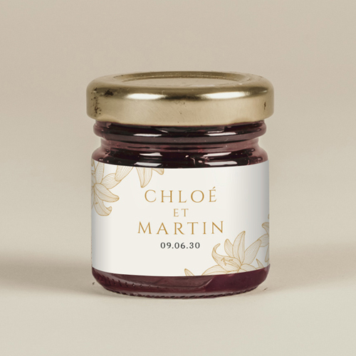 Confiture de mariage Lys à personnaliser