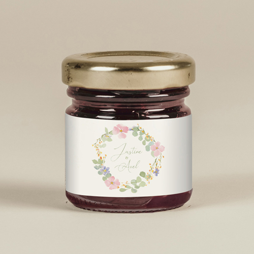 Confiture de mariage Rosée à personnaliser