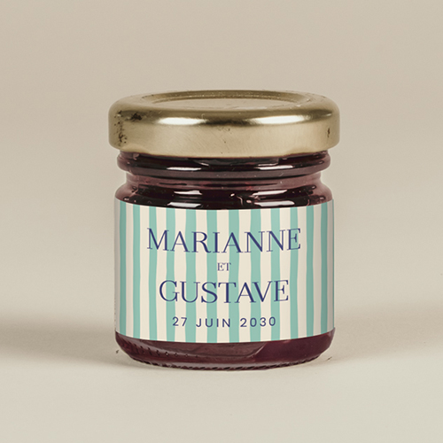 Confiture de mariage Stripes Vert à personnaliser