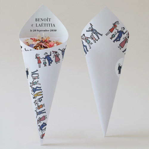 Cornet confettis :univers de mariage Addition à personnaliser