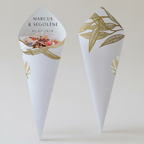 Cornet confettis :univers de mariage Aldorée à personnaliser