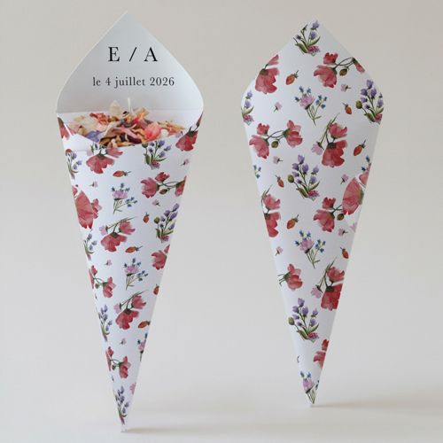 Cornet confettis :univers de mariage Alexandria à personnaliser