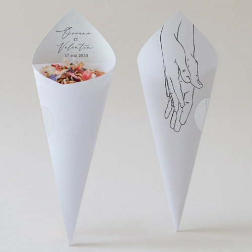 Cornet confettis :univers de mariage Alliance à personnaliser