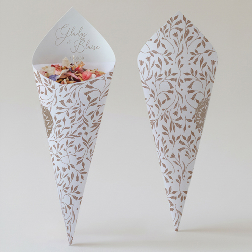 Cornet confettis :univers de mariage Alouette à personnaliser