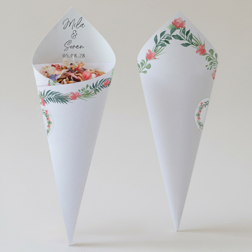 Cornet confettis :univers de mariage Amara à personnaliser