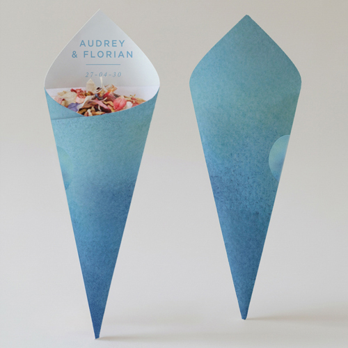 Cornet confettis :univers de mariage Aquatique à personnaliser