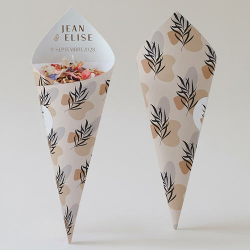 Cornet confettis :univers de mariage Azéline à personnaliser