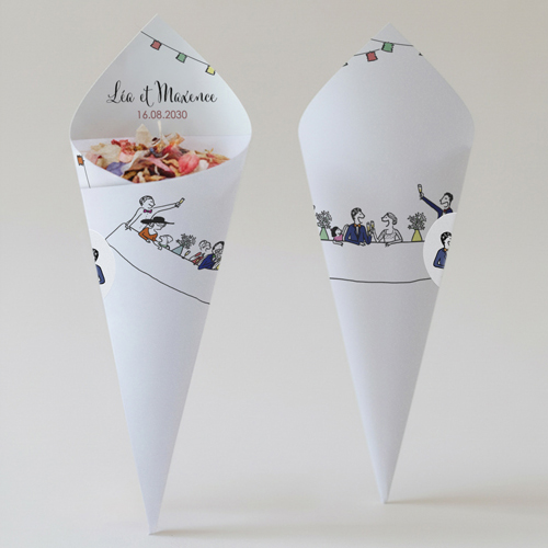 Cornet confettis :univers de mariage Banquet de mariage à personnaliser