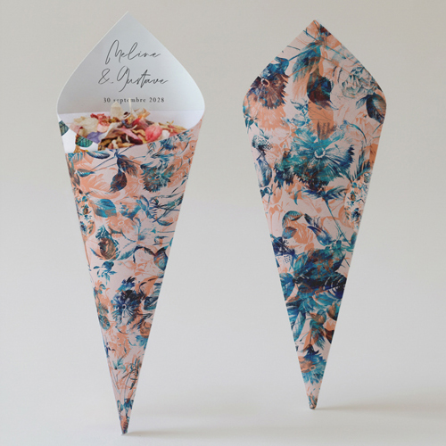 Cornet confettis :univers de mariage Belaria à personnaliser