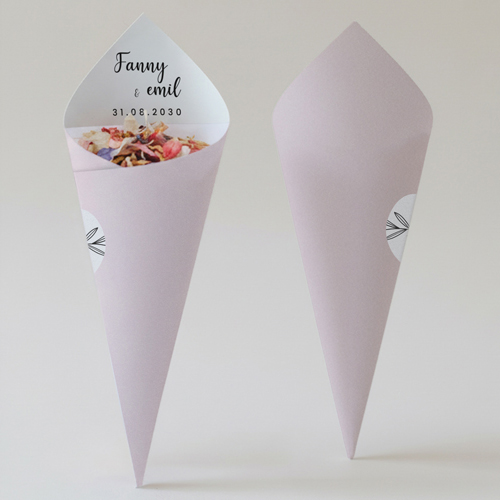 Cornet confettis :univers de mariage Blason à personnaliser