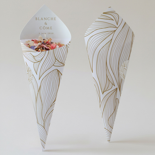 Cornet confettis :univers de mariage Chantilly à personnaliser