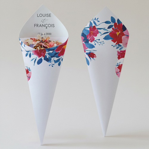 Cornet confettis :univers de mariage Charlotte à personnaliser