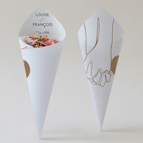 Cornet confettis :univers de mariage Cody à personnaliser