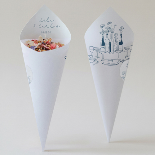 Cornet confettis :univers de mariage Constance à personnaliser