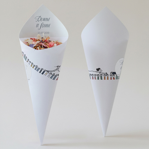 Cornet confettis :univers de mariage Crowd Surfin à personnaliser