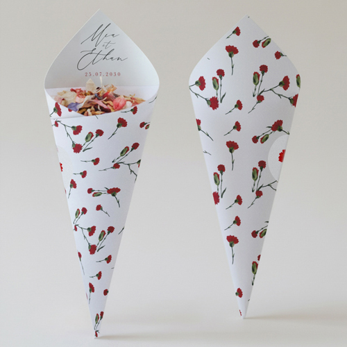 Cornet confettis :univers de mariage Dellus à personnaliser