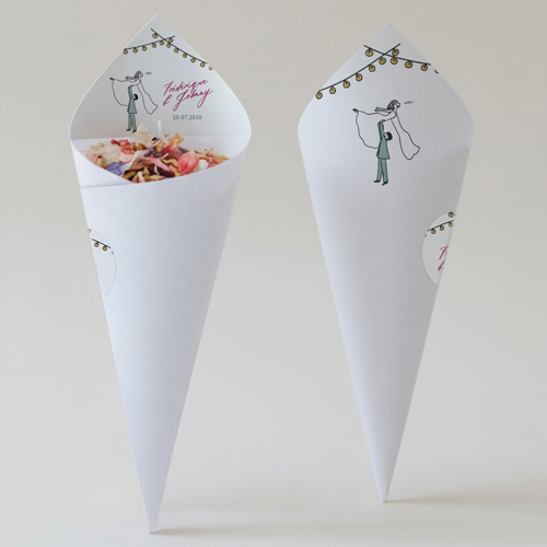 Cornet confettis :univers de mariage Dirty dancing à personnaliser