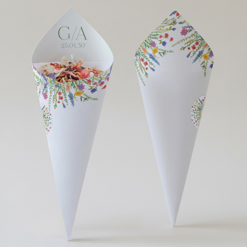 Cornet confettis :univers de mariage Eden à personnaliser