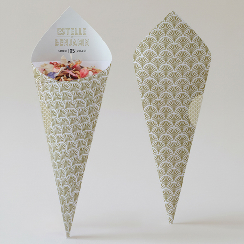 Cornet confettis :univers de mariage Gatsby à personnaliser