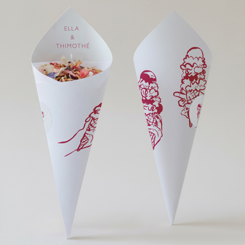 Cornet confettis :univers de mariage Gelati à personnaliser