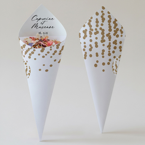 Cornet confettis :univers de mariage Glitter à personnaliser