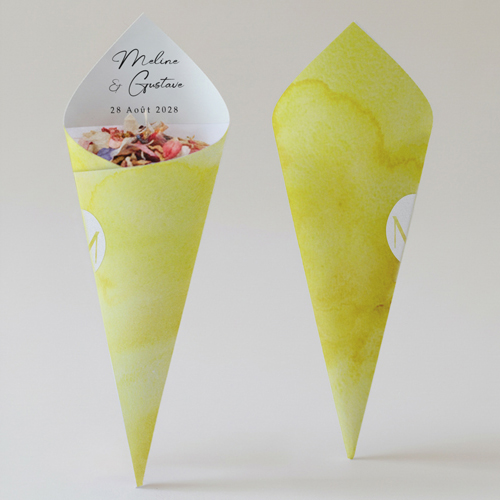 Cornet confettis :univers de mariage Ibaiya à personnaliser