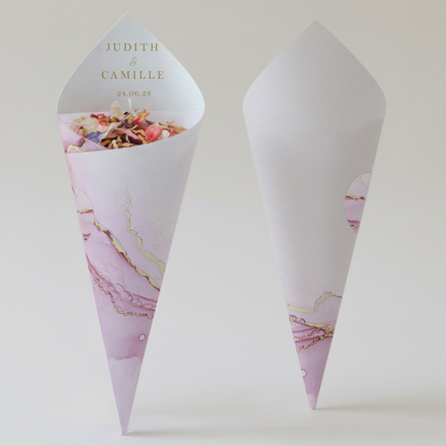 Cornet confettis :univers de mariage Jasmin à personnaliser