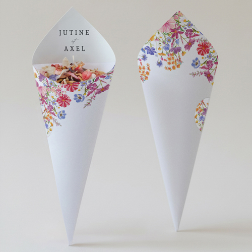 Cornet confettis :univers de mariage Jubile à personnaliser