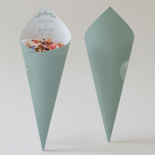 Cornet confettis :univers de mariage Lacewood à personnaliser