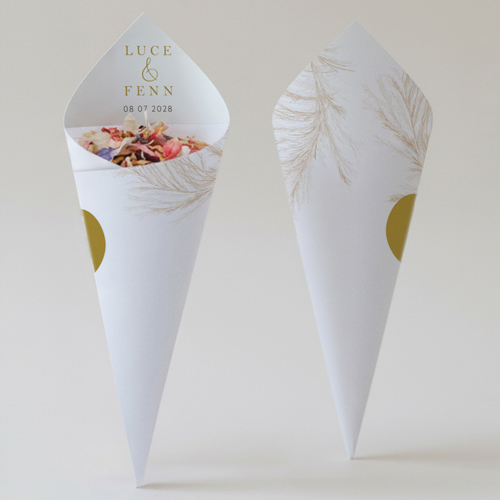 Cornet confettis :univers de mariage Landiva à personnaliser